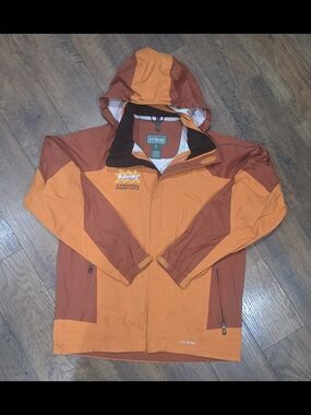 L.L. Bean Two-Tone Orange & Rust Hooded Raincoat
